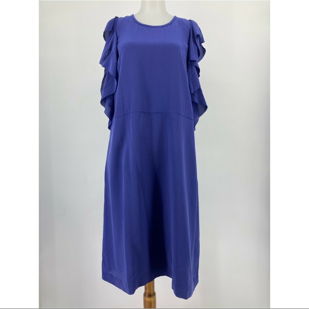 Madewell silk shift dress with flutter sleeves